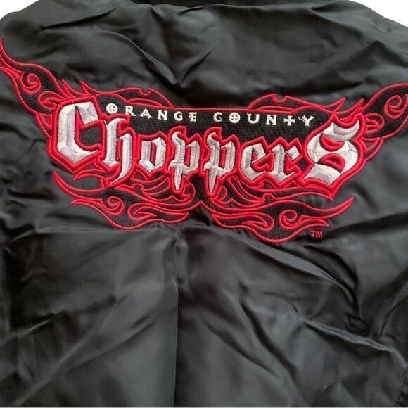 Power Trip Black Nylon Orange County Choppers Motorcycle Jacket - Picture 14 of 16
